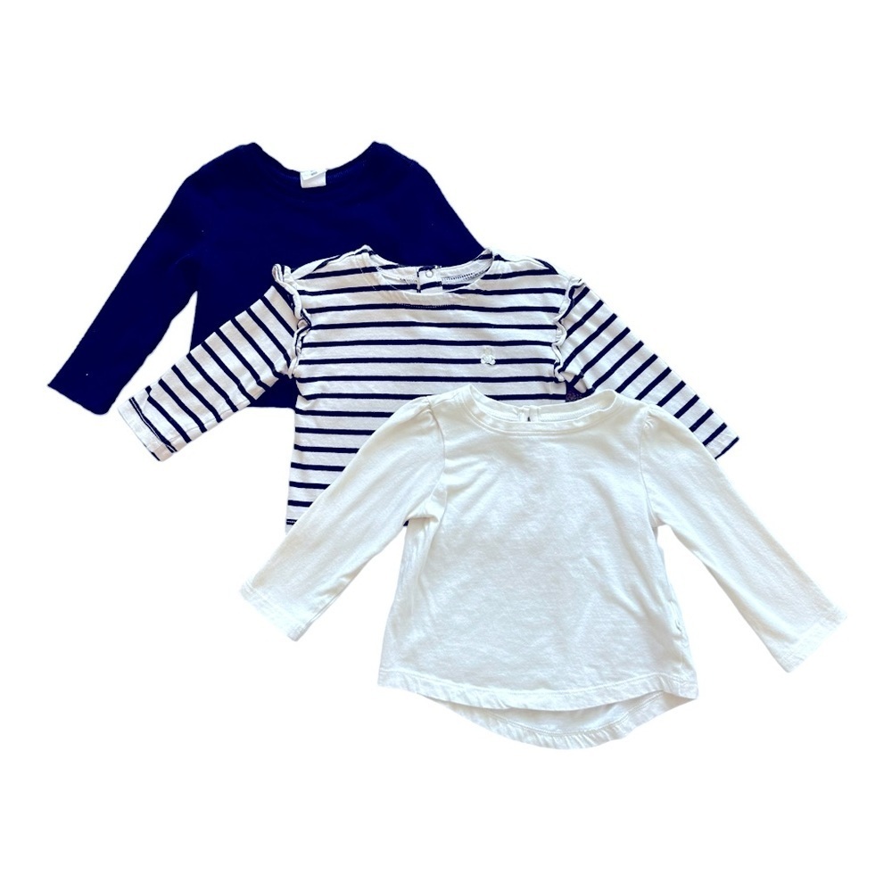 Bundle of baby Gap Long Sleeve Shirts, 12-18 MO